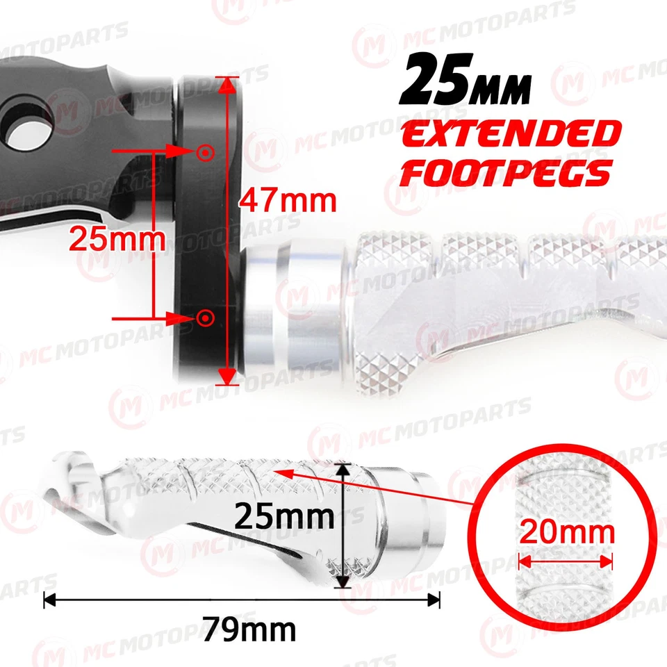 Clavijas de pie delanteras CNC de 25 mm para Honda CBR650F 2014-2018 Foto 2 de 4
