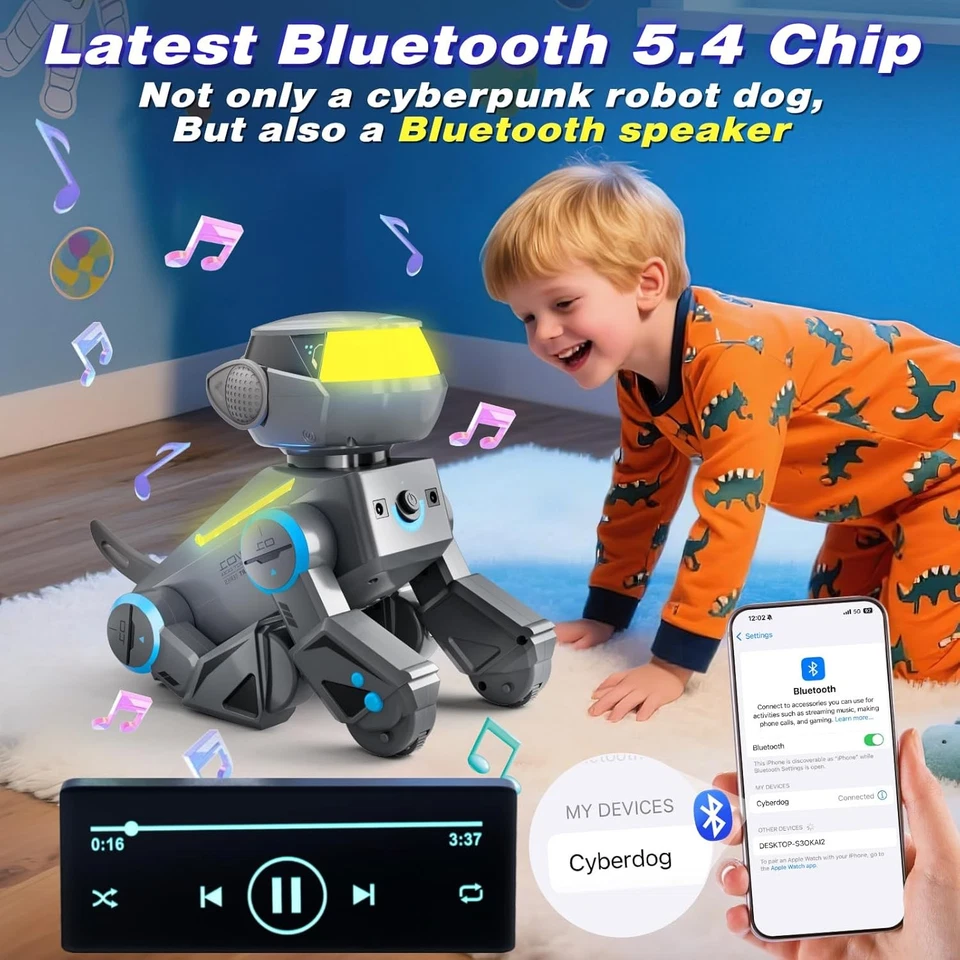 VATOS Remote Control Robot Dog for Kids,Smart Programmable Robotic Dog -LED Eyes - Image 2 of 4