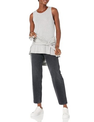 Swing-Tanktop Damen XS Hellgrau meliert, Amazon Essentials, Übergröße