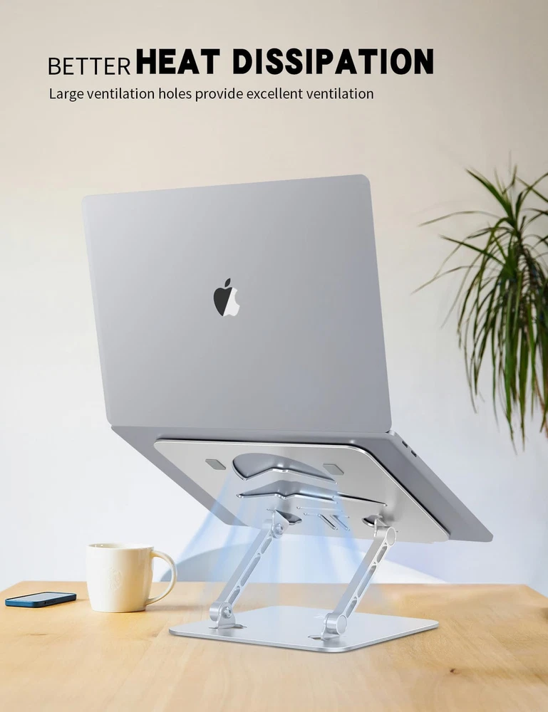 Laptop Stand Adjustable Laptop Holder for Desk, Foldable Laptop Riser Portabl...