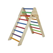 Wooden Foldable Climbing Triangle Ladder Montessori Play Gym Kids 1-7 Y.O.