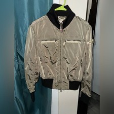 Peuterey Tan and Black Bomber Jacket Lightweight Nylon S