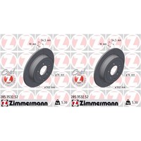 2X Zimmermann Sport Z Bremsscheiben 302Mm Gelocht Hinten Passend FüR Hyundai TUC