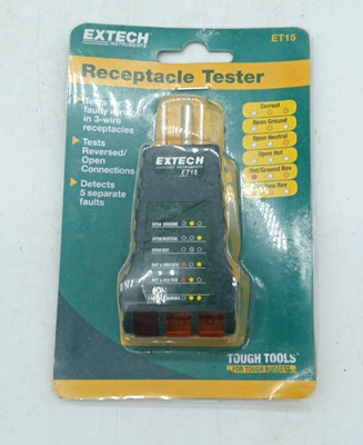 EXTECH ET15 Receptacle Tester New In Package