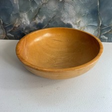 Vintage Dough Salad Wooden Bowl Hand Turned 9.5 in Smooth Decorative Snack Dish