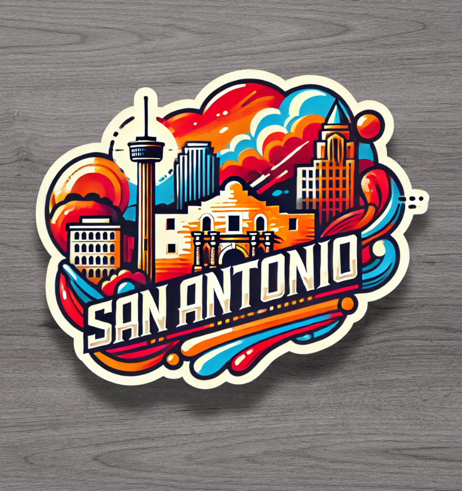San Antonio Texas Fridge Magnet or Laptop Sticker
