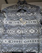Wrangler Retro Premium Mens Geometric Southwestern Pearl Snap Shirt Large NWT