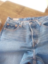 Image of Levi's 501 Cropped Jeans Medium Washed W29L26 Button Fly New