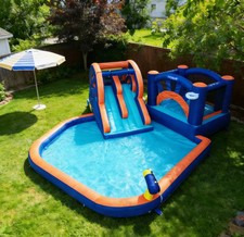 Hapcap Inflatable Bounce house Water Slide for Kids,Big Splash Pool,with Blower