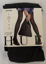 HUE OPAQUE TIGHTS SIZE 2 COLOR GRAPHITE HEATHER NEW IN PACKAGE