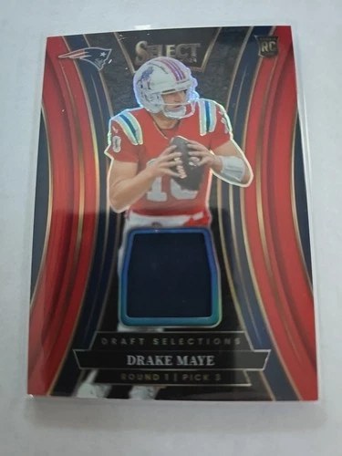 2024 Panini Select - Draft Selection Memorabilia Drake Maye  Red Prizm (MEM, RC)