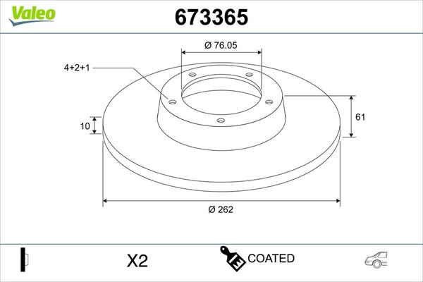 2X Bremsscheibe Coated Valeo 673365 FüR Hyundai Sonata 4 EF Matrix FC 3 Crdi VGT-image