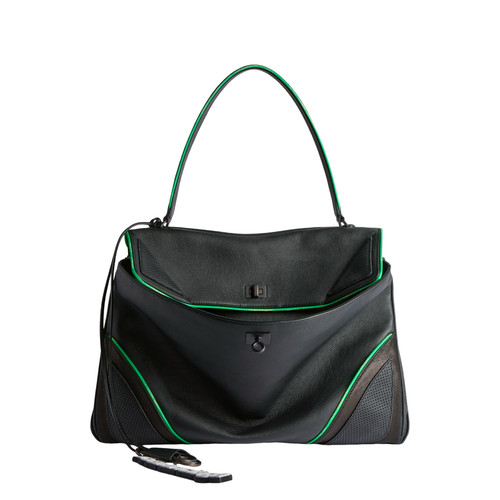 BALENCIAGA Rodeo Biker Large $5990 Black Leather Handbag New & Authentic