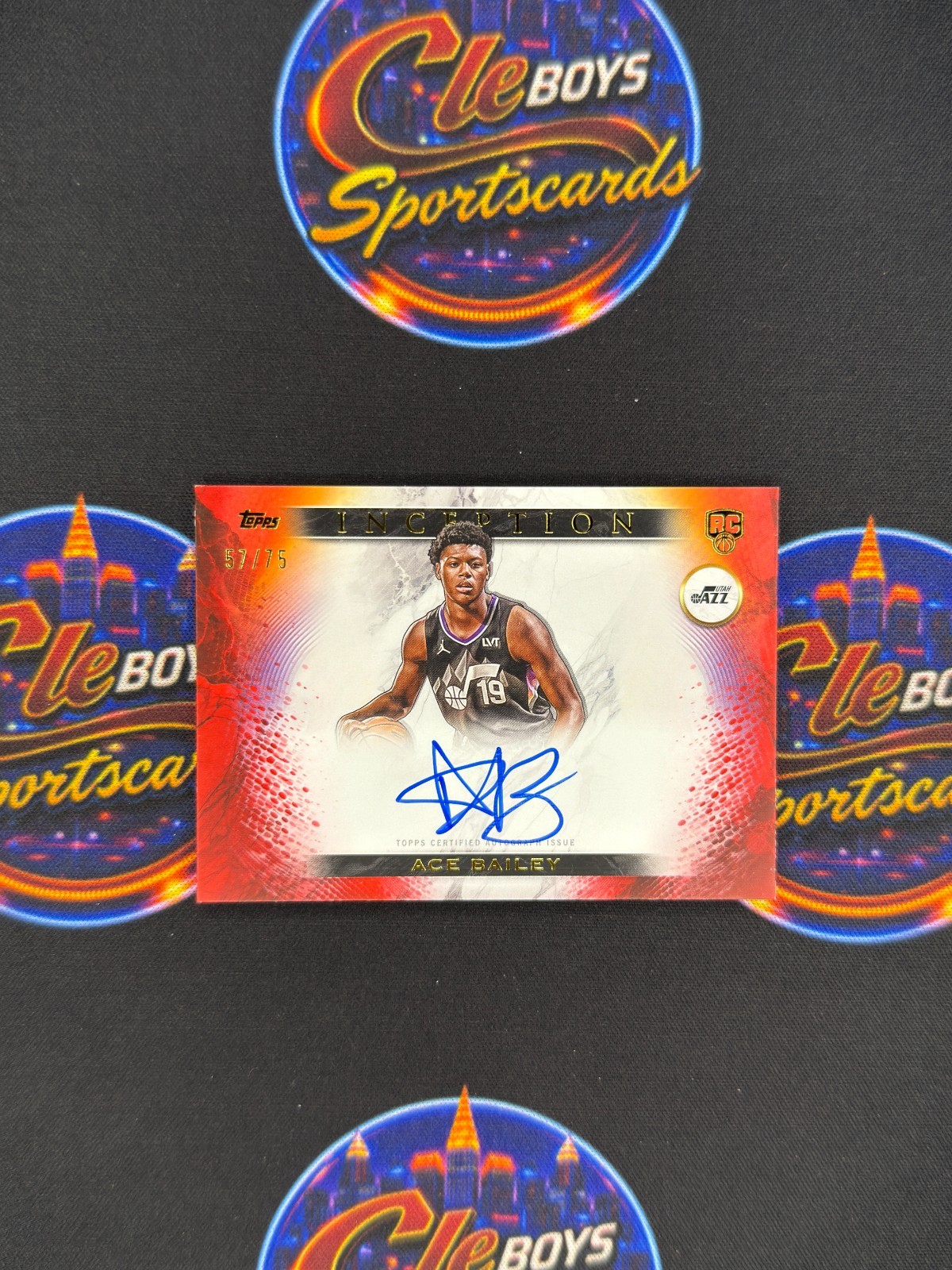 Ace Bailey 2025 Topps Inception Red Rookie Auto /75 Jazz