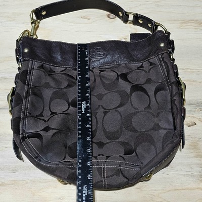 Vintage Coach Shoulder Hand bag Hobo 12674 Brown Leather Studs Y2K 