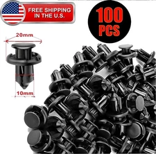 100pcs Bumper Clips Hood Fender Push Rivets Retainer Fasteners 10mm