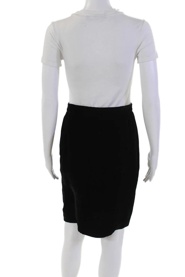 Minifalda lápiz de terciopelo negra Emanuel Ungaro Parallele para mujer talla 6 Foto 3 de 4