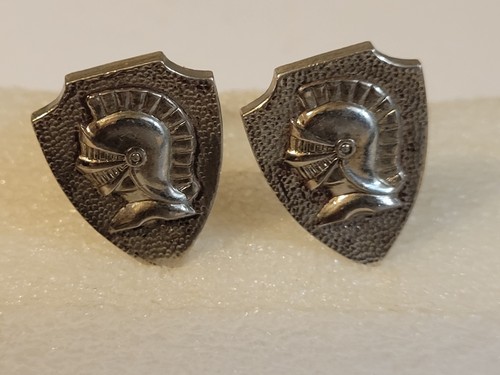 Knights Shield Silvertone Cufflinks