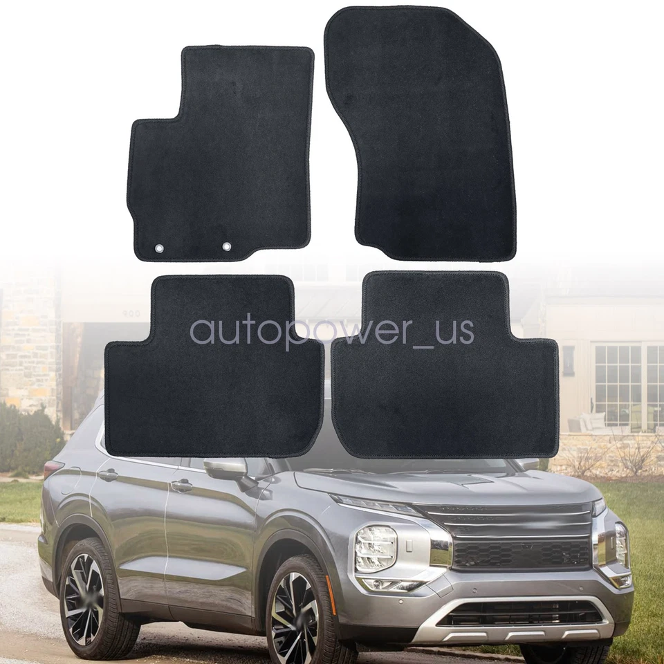 Fits 2011-2021 Mitsubishi Outlander Sport Floor Mats Carpet Velour New Black - Image 2 of 4