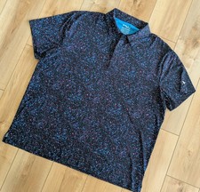 Birdie Bound Golf Polo Shirt Black Pink Blue Splatter Dot Stretch NEW Men 3XL