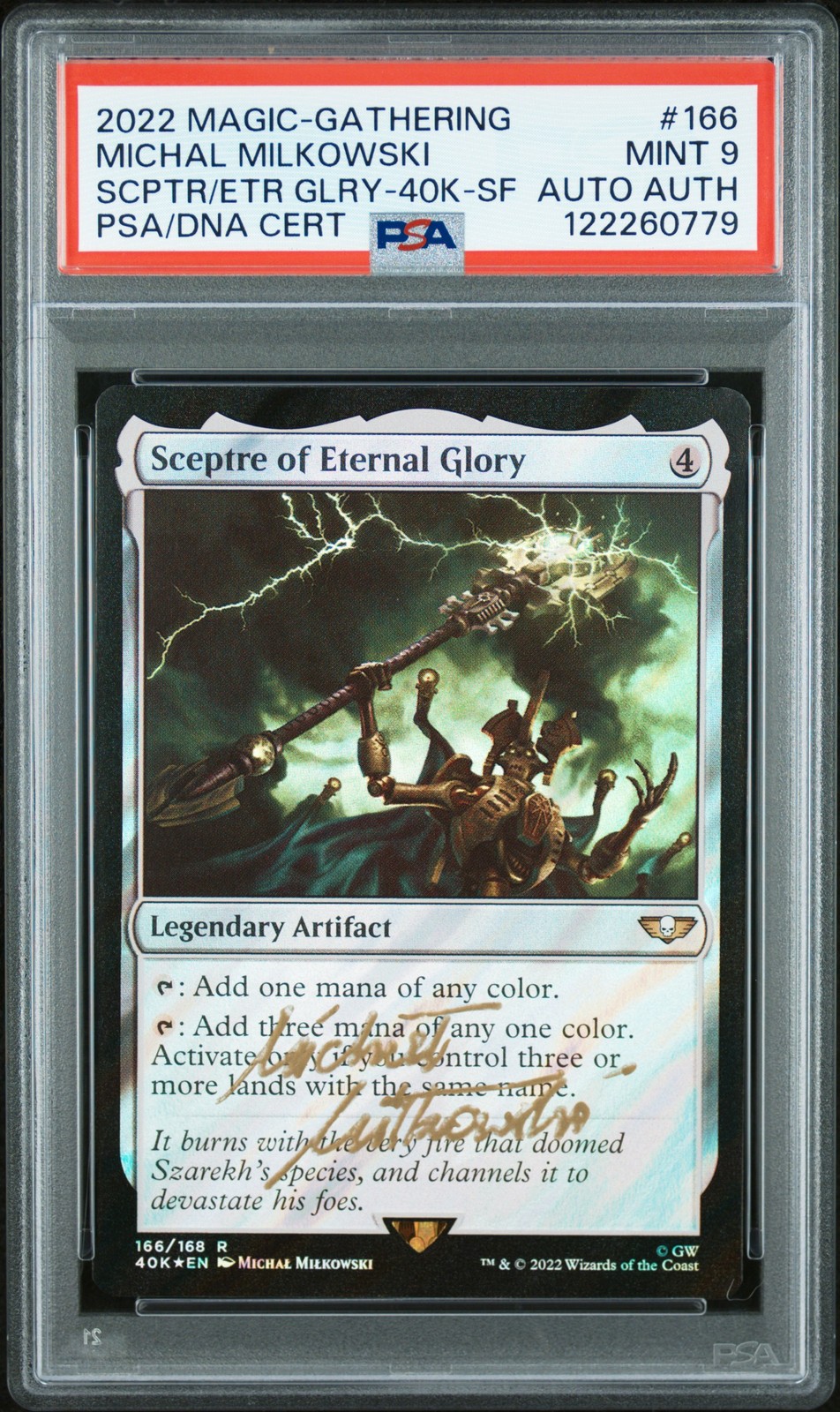 2022 SURGE FOIL #166 SCEPTRE OF ETERNAL GLORY PSA 9 AUTO AUTHENTIC