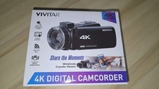 NIB Vivitar DVR4K-BLK Compact Camcorder W/ All Accessories - Black