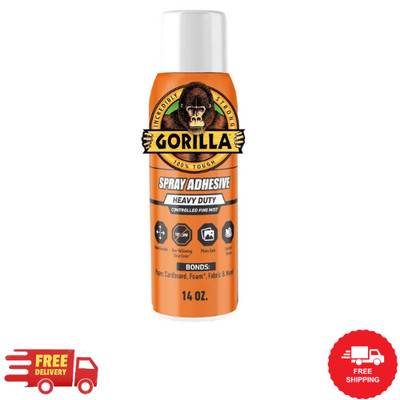 GORILLA Glue Heavy Duty Super Strength Spray Adhesive Clear Multi Purpose 14 oz