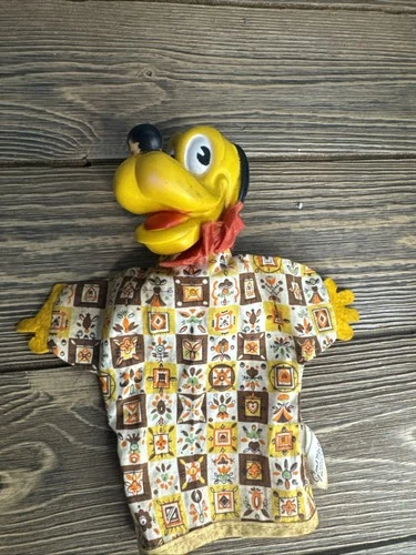 Vintage Gund Disney Pluto Hand Puppet Rubber Head Fabric 1960s 70s