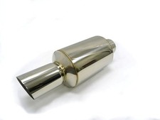 Obx Stainless Universal Muffler W Seam Rd 4.0 Center Inlet Center Outlet