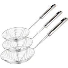 3pcs Kitchen Tools Stainless Steel Spider Strainer Set - for 15cm, 17cm, 19cm