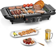 Electric BBQ Grill, Smokeless Non-Stick Indoor/Outdoor Barbecue, 2000W Double