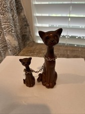 Vintage Wooden Handcarved Cats, Adorable Set