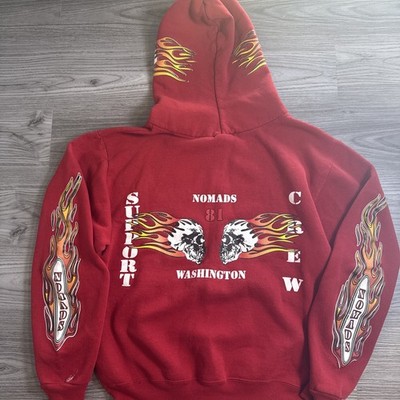 VINTAGE HELLS ANGELS Jacket NOMADS 81 Flame Sleeve Washington Support SZ S