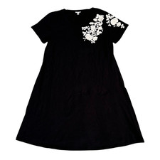 Vintage Spenser Black & White Floral Shirt Dress XL