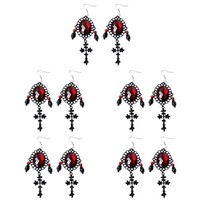 5 Pairs Schwarze Ohrringe FüR Damen OhrhäNger Halloween-Accessoires
