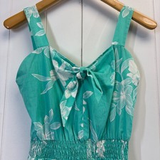 Vintage Hoku Womens Tropical Floral Midi Dress Size S Vacation Cruise Island USA