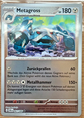 *Pokemon - Einzelkarten - 061/086 Metagross R.H - Wachsendes Chaos - NM, deutsch