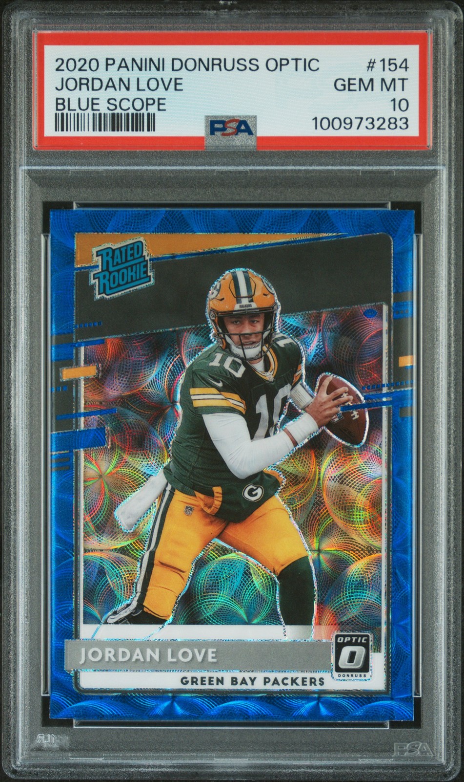2020 Panini Donruss Optic #154 Jordan Love Blue Scope RC PSA 10