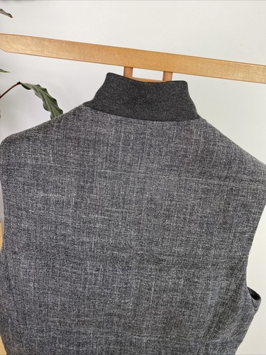 SUITSUPPLY (L) Padded Wool Silk & Linen Gilet Body-Warmer Quilted Waistcoat - Picture 9 of 17