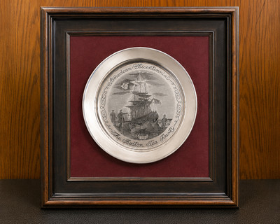 Danbury Mint Boston Tea Party 1773 Sterling Silver 24K Gold Plate Framed #6538