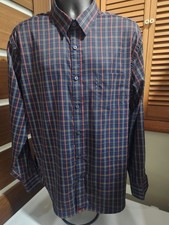 UNTUCKit Mens Navy Blue Checkered Button Down Shirt 2XL Valencay Regular Fit