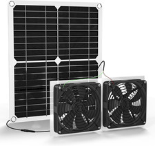 Solar Powered Fan, 25W Solar Fan for Chicken Coop, Solar Exhaust Fan for Greenho