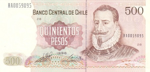 CHILE CHILE 500 PESOS YEAR 1996 PICK P153e UNC - UNC - Picture 1 of 2