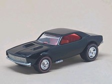 Hot Wheels 1967 Camaro Rsss Real Riders Rr Red Line Rubber Htf Black Rare 164