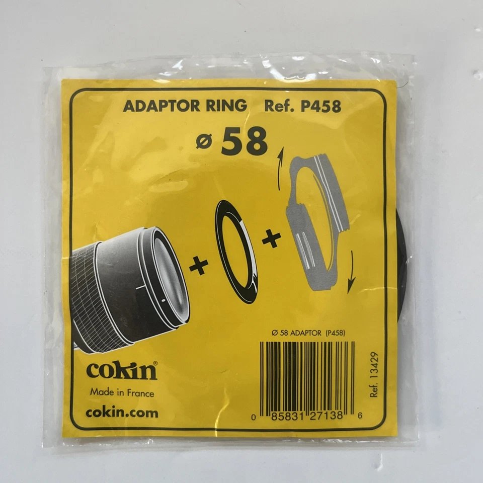 Cokin P Series 58mm Adapter Ring P458 Made in France Thread to P System Camera - Image 2 of 4
