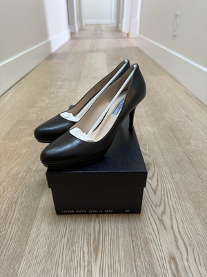 #ad #ad Prada Napa Vernice Nero 1lP268 New With Box Size 40 Authentic $399.00