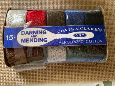 COATS & CLARK'S NEW/OLD STOCK DARNING & MENDING KIT POPULAR SHADES PACK 