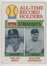 1979 Topps All-Time Record Holders Nolan Ryan Walter Johnson (Strikeouts) zo1