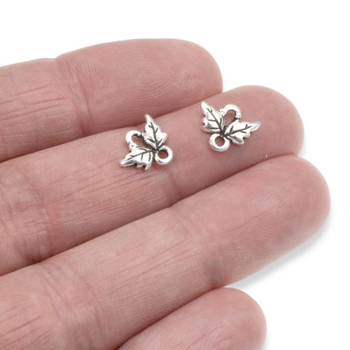 Silver Leaf Links, Confezione da 10 Connettori TierraCast Piccoli Foglie per Gioielli Fatti a Mano - Foto 6 di 7