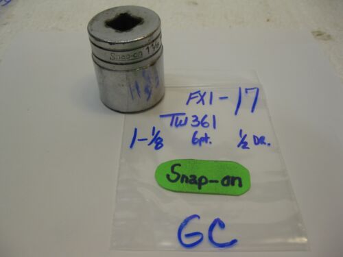 Snap-on tools 1/2" drive 1-1/8” Shallow 6 point Socket USA TW361 - Picture 2 of 9